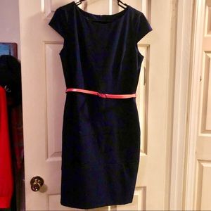NWT Navy ABG Dress with Coral Belt